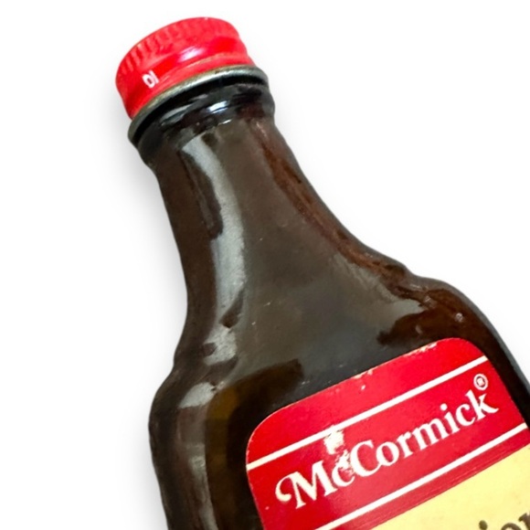 Vintage 80s McCormick Imitation Maple Flavor Brown Glass BOTTLE ONLY - Picture 3 of 7